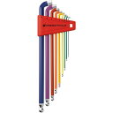 日本正規品 PBスイスツールズ ホルダー付レインボーショートヘッドロング六角レンチセット 9本組 (2212.LH-10RB) (7610733243761)