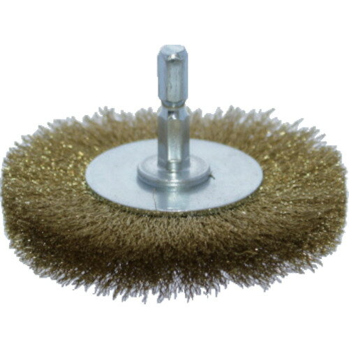 TRUSCO 軸付ホイールブラシ φ75X軸6.35 真鍮線 線径0.15 TB624460 トラスコ中山