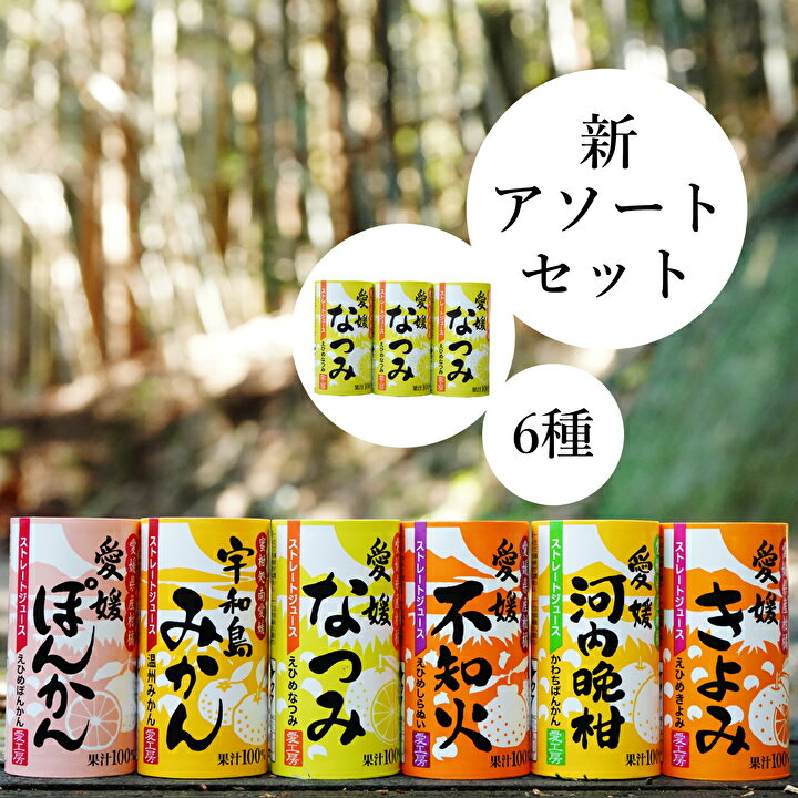 みかんジュース6種各5本計30本アソートセット(みかん、きよみ、ぽんかん、不知火、なつみ、河内晩柑)　計125ml×30本 北海道、沖縄向けは600円追加になります　愛工房 愛媛ミカン 愛媛みかん 無添加 みかんジュース ミカンジュース みかん