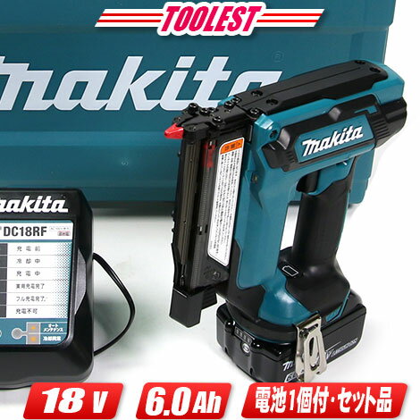 マキタ 18V 充電式ピンタッカ PT353DRG 6.0Ah Li-ion電池(BL1860B)1個 USB端子付き充電器(DC18RF) ケース【沖縄県への注文受付 配送不可】