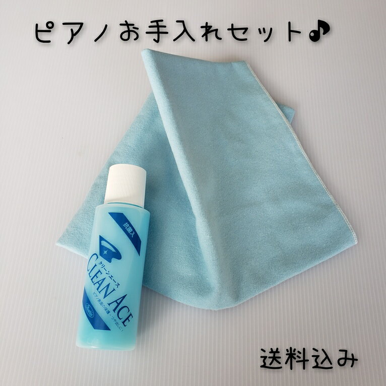 【送料込み】ピアノ お手入れ セット 鏡面仕上げ用 クリーンエース S 100ml シリコンクロス L