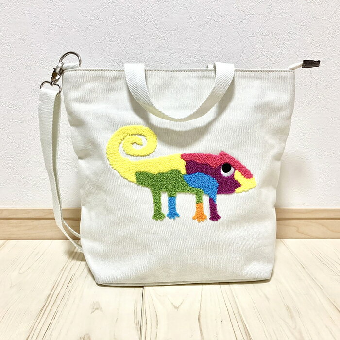 レオレオニ 2WAYバッグ 刺繍カメレオン レオ レオニ ししゅう バッグ ショルダー 肩掛け グッズ