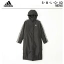 【送料無料】アディダス adidas ベンチコート ライトインサレーテッドコート | メンズ S M L O XO ロングコート コート 防寒 スポーツ観戦 かっこいい スポーツ ブランド ウェア テニス サッカー 野球 普段着 ブラック 秋 冬 スポーツブランド 暖かい 運動