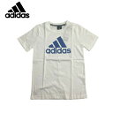 adidas アディダス ジュニア ロゴtシャツ | 子供 キッズ 小学生 子供服 男の子 スポーツ ウエア ブランド サッカー 運動 スポーツブランド ロゴ 白 吸水速乾 夏