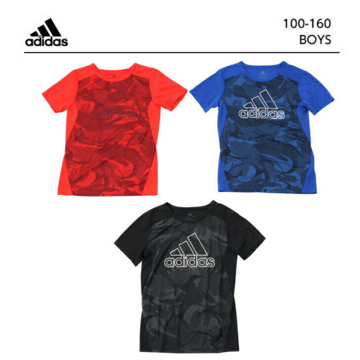 adidas (アディダス) D2Mシーズナル半袖Tシャツ ボーイズ| 子供 キッズ ジュニア 小学生 子供服 男の子 スポーツ ウエア ブランド サッカー 運動 ブラック スポーツブランド ロゴ 黒 青 赤 吸水速乾 夏