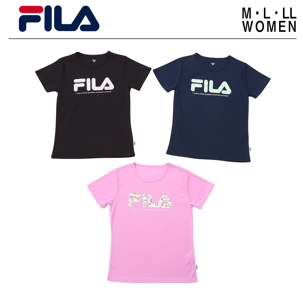 フィラ 【ポイント2倍】フィラ tシャツ レディース 半袖 テニスウェア 送料無料【 FILA グラフィックTEE ハニカム メッシュ Tシャツ 】 ブランド スポーツ 吸水速乾 速乾 ロゴ ロゴt スポーツウェア スポーツ ウェア ランニングウェア テニス ヨガ 黒 UVカット かっこいい