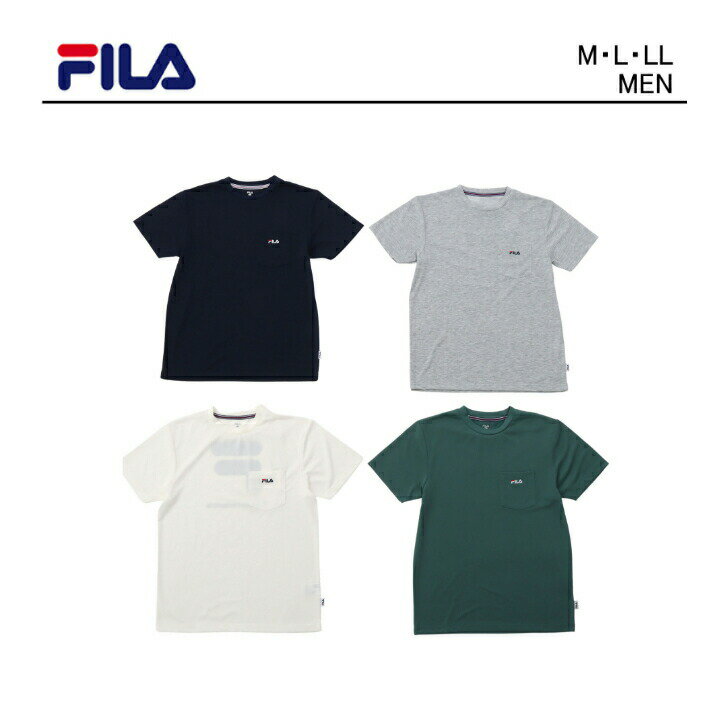 フィラ フィラ tシャツ メンズ 半袖 テニスウエア 【 FILA ロゴ ポケット Tシャツ 】 吸水速乾 ポリエステル 速乾 ロゴ ロゴt バックプリント 高機能 スポーツウェア スポーツ ウェア テニス ランニングウェア カジュアル 白 かっこいい レディース