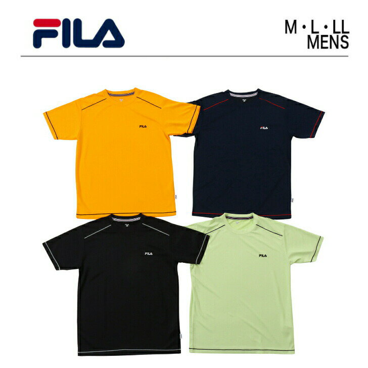 フィラ 【ポイント2倍】フィラ tシャツ メンズ 半袖 無地 ブランド スポーツ 【 FILA ロゴ ダブルメッシュ 吸水速乾 Tシャツ 】 ポリエステル 吸水速乾 スポーツウェア 白 春 夏 かっこいい 人気 メッシュ 半袖T T-shirt インナー 下着 アンダーウェア テニス ウェア