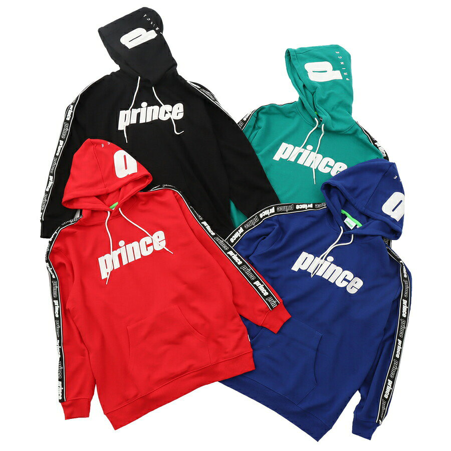 Prince プリンス テープツキ オウル パーカー | メンズ スウェット 裏毛 スポーツウェア スポーツ ブランド カジュアル 青 黒 緑 赤 長袖 春 秋 冬 ストリート テニス フード ヤング スエット トレーナー スウェット パーカ