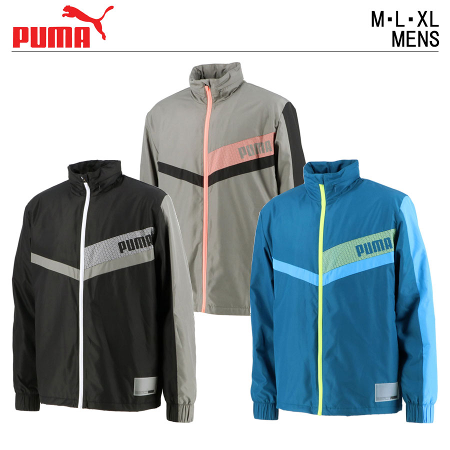 プーマ ジャージ メンズ トレーニング ジム あったか 冬【 PUMA ウラトリコット ウーブン ジャケット 】 M L XL トレーニングウェア スポーツブランド 裏起毛 運動 スポーツウェア テニスウェア ジャケット 春 秋 黒 青 長袖 上着