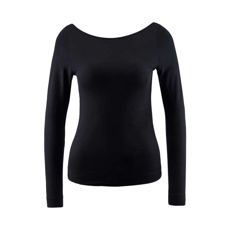 70%OFF【オーバドゥ】ロングスリーブトップス 1L74 NOIRカラー(サイズM、黒、長袖) 53825 カシミヤ ソフト ボートネック Night Crush ナイト・クラッシュ Aubade