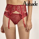 65%OFF【オーバドゥ】ガーターベルト TD52 FRENCH REDカラー(サイズM、赤) Art of ink Aubade