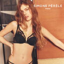 予約【シモーヌペレール】Intrigue プランジプッシュアップブラジャー Blackカラー(アンダー70/75、カップB/C/D/E、黒) 40003 SimonePerele