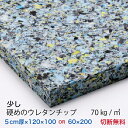 5センチ厚×120×100または60×200少し硬めのウレタンチップ CH403【67円／リットル】クッション 椅子 ソファ ベッド 車中泊座布団 枕 マットレス ベンチへたらない安心の日本製低燃焼性切断無料ウレタンフォーム