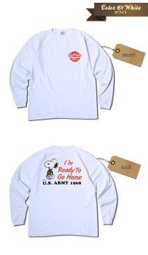 BUZZ RICKSON'S スヌーピーコラボロンT BUZZ RICKSON'S×PEANUTS L/S T-SHIRT “I'm Ready To Go Home” BR68359 東洋エンタープライズ バズリクソンズ SNOOPY PEANUTS ピーナッツ 長袖 ロンT ロングスリーブ Tシャツ プリント アメカジ メンズ ミリタリー