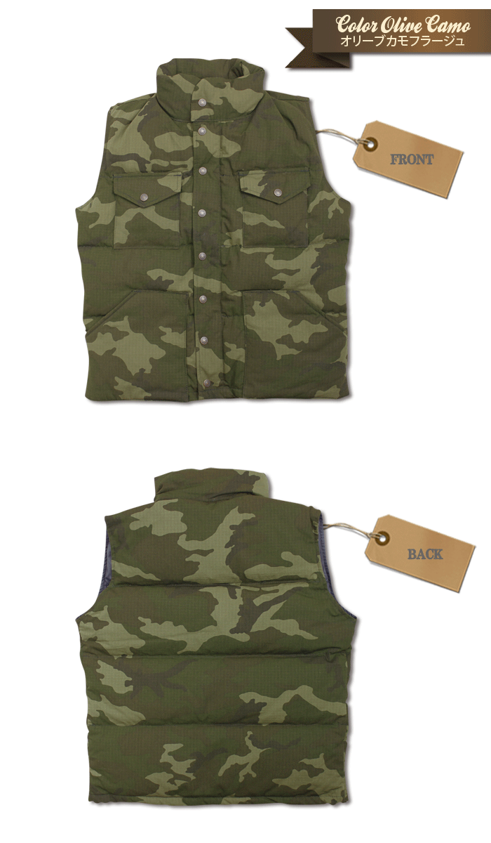 ★最終日!ポイント27倍★ SUGAR CANE カモフラージュ柄 ダウンベスト SC14292 東洋エンタープライズ シュガーケーン CORDURA NYLON×COTTON DOWN VEST,CAMOUFLAGE コーデュラ グース メンズ アメカジ 2018年 秋冬 新作