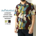 デュークカハナモク アロハシャツ 綿麻 2023春夏 新作 DK39093 東洋エンタープライズ DUKE KAHANAMOKU COTTON LINEN HAWAIIAN SHIRT MONSTERA SUN SURF ハワイアンシャツ コットンリネン 洋柄 開襟 日本製 メンズ 半袖 夏物 大人 おしゃれ 総柄