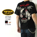 バンソン Tシャツ トムとジェリー 2023春夏 新作 TJV-2319 VANSON トム&ジェリー コラボ Tシャツ 半袖 刺繍 アメカジ バイカー プレゼ...