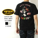 バンソン Tシャツ トムとジェリー 2024春夏 新作 TJV-2428 VANSON トム&ジェリー コラボ Tシャツ 半袖 ショートスリーブ 刺繍 メカニッ...
