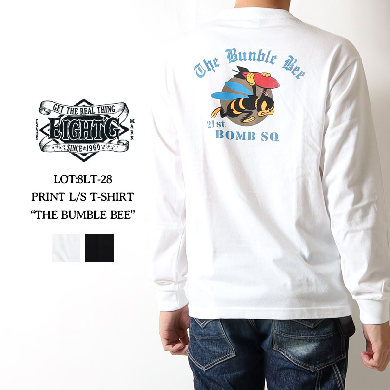 【16日23:59まで!エントリーでP最大5倍】 エイトジー ロンT プリント 2025秋冬 新作 ミリタリー 長袖Tシャツ シンプル 丸首 丸胴 着心地 クルーネック メンズ アメカジ 大人 おしゃれ ギフト EIGHT-G THE BUMBLE BEE 8LT-28