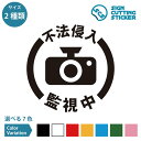 不法侵入 監視中 注意 防犯対策 防犯カメラ 録画 録画中 セキュリティ 警告 シール デカール ステッカー カッティングステッカー【150~200mmサイズ】施設 店舗 家 賃貸 マンション ピクトサイン 壁 防犯グッズ ガラス オフィス 会社 光沢タイプ 防水 耐水 屋外耐候3~4年