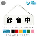 録音中 横長 プレート 看板 / ボールチェーン・スタンド付き (アクリル板 プラ・標識 サイン・防水 耐水 屋外)(警告 防止 抑止 案内) 注意 REC ドライブレコーダー セキュリティ スタジオ ドア 扉 ドアノブ 取手 壁掛け 壁 入口 窓 フック
