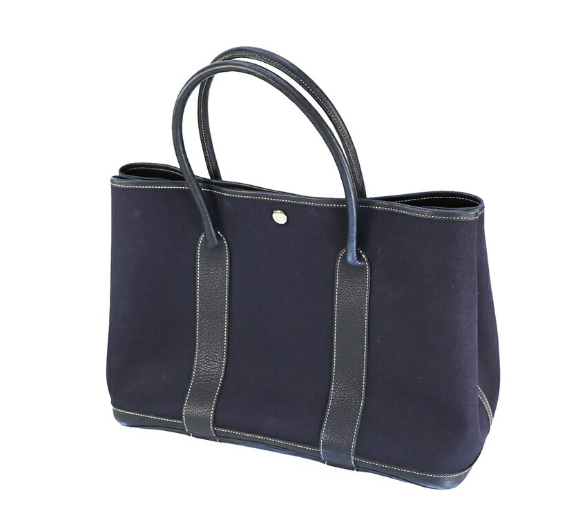 乐天商城 - 【中古】エルメス HERMES ガーデンパーティーPM トートバッグ ネイビーブルー