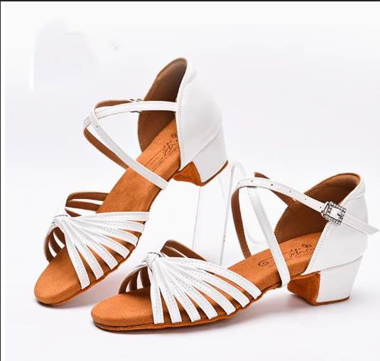 中低ヒール ラテン 初心者向け 女性 シューズ 子供女の子 練習用チャチャ/ワル 靴