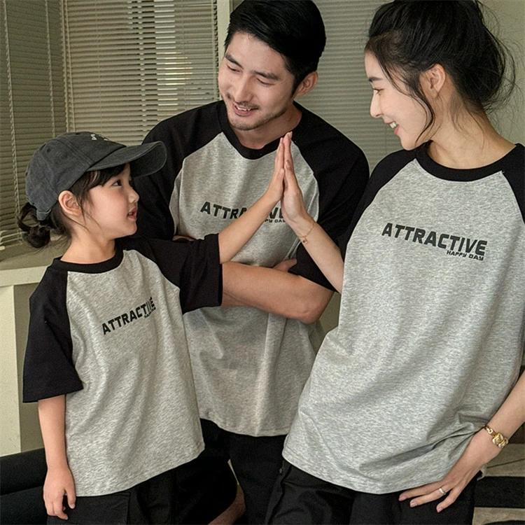 男の子 お揃い キッズ服 パ 夏 親子 子供服 女の子 ペアルック 半袖tシャツ 切り替え 親子コーデ Tシャ..