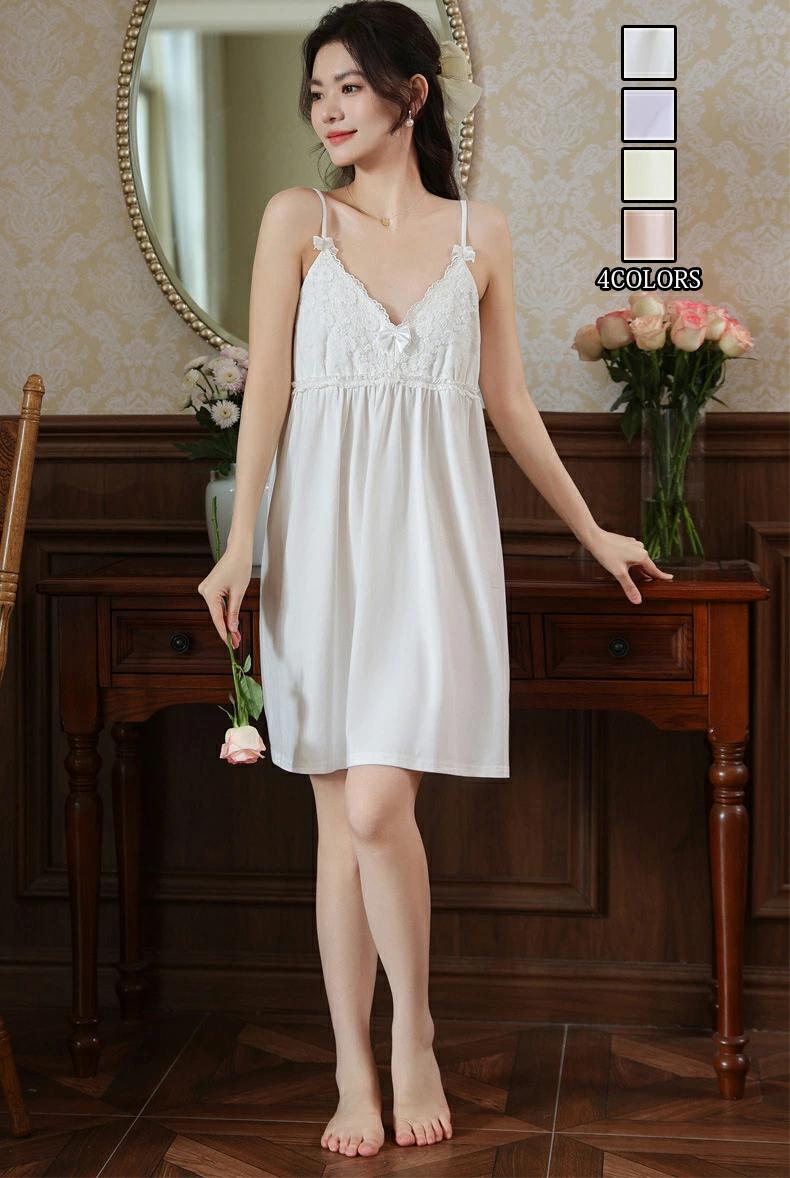 春夏 姫系寝巻き ナイトウエア ワン ホルターネックパジャマ 女性 レディース ショート丈 レース 超可愛い 部屋着 少女 高品質