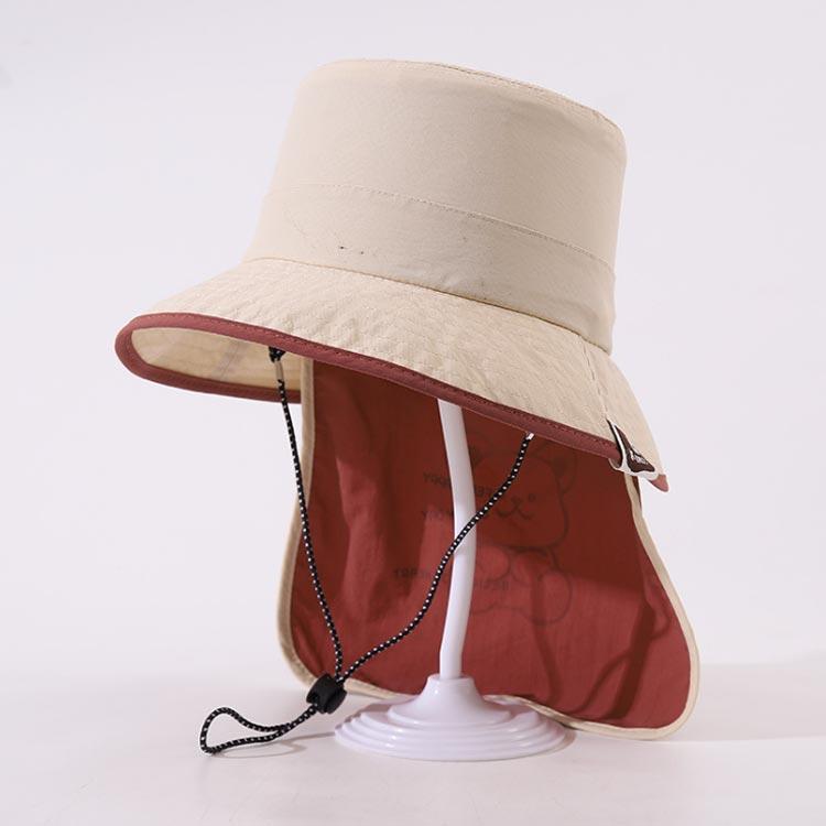 ゴム付き 首筋カバー 取り外し可能 ハット 防風 速乾 サイズ ネックカバー 折り畳み あご紐付き キッズ たれ キッズ帽子 つば広