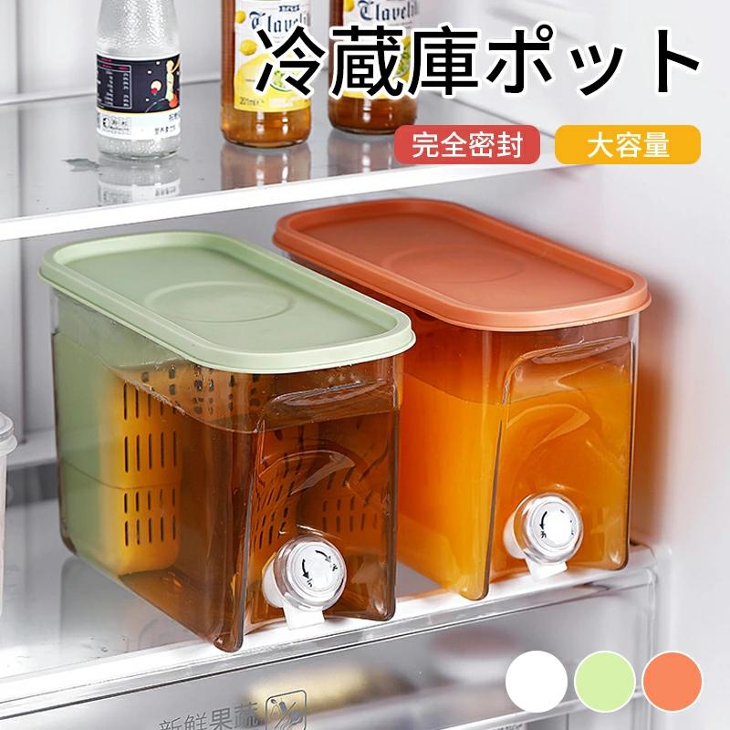 ピッチャー ドリン お茶ボトル お茶ポット フィルター付き 耐冷 大容量 広口 蛇口付き 3.6L 冷蔵庫ポット 横置き 水差し