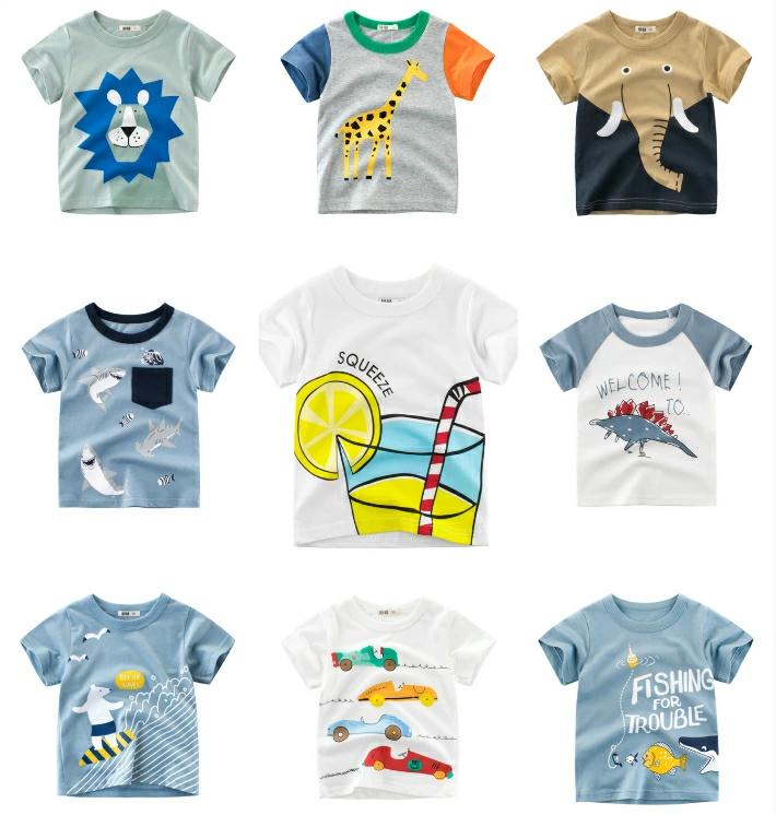 キッズ ジュニア 女の子 ドリンク 男の子 ゾウ 半袖Tシャツ ロゴプリント カットソー 韓国子供服 キリン ダンス 子供服 ライオン