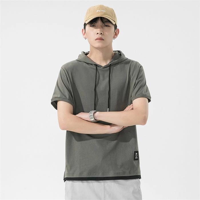 Plain - メンズ メンズ 大きいサイズ tシャツ メンズ パーカー 半袖 無地 半袖 トップス キレイめ カジュア フード付 半袖 半袖 おしゃれ