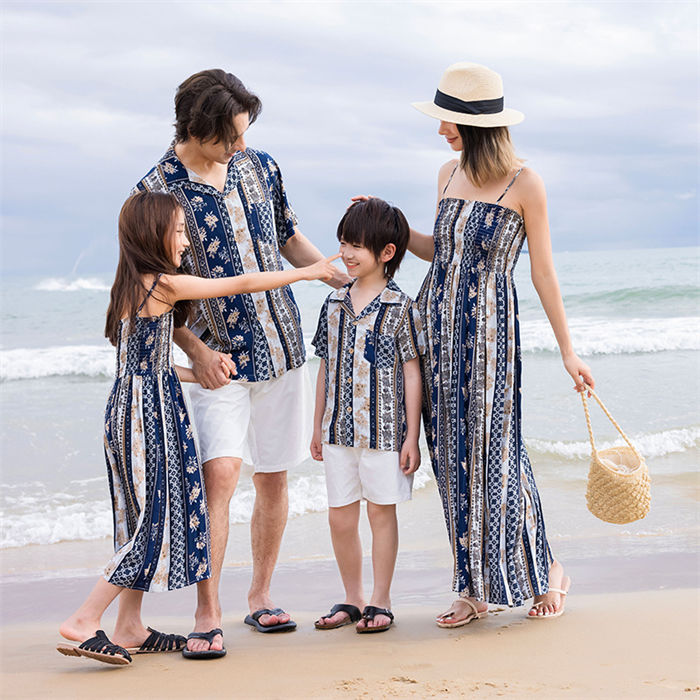 アロハシャツ 親子ペア コーデ ワンピース親子ペア ペアルック 親子お揃い 親子 水着 親子 家族ペアルック アロハシャツ メンズ 2