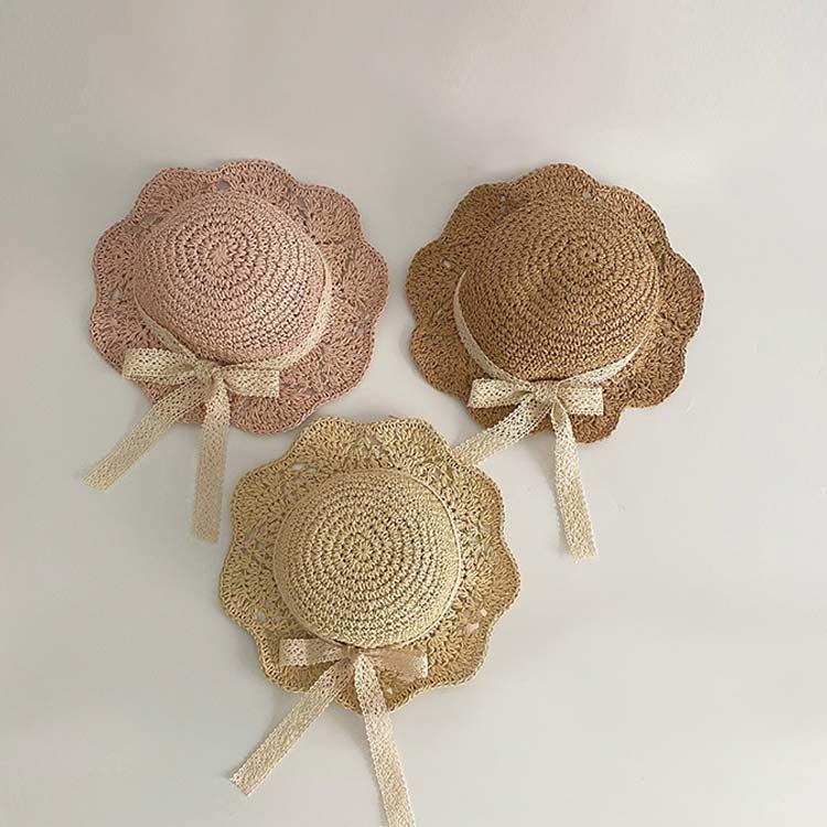 ストローハット 子供 女の子 可愛い 中折れ つば広 ハット 麦わら帽子 折り畳み 幼稚園 帽子 キッズ 小..