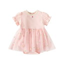 新生児 カバーオール 半袖 ドレス 夏服 ベビードレス ロンパース 春 女の子 チュールドレス 赤ちゃん ワンピース ベビー 入園式