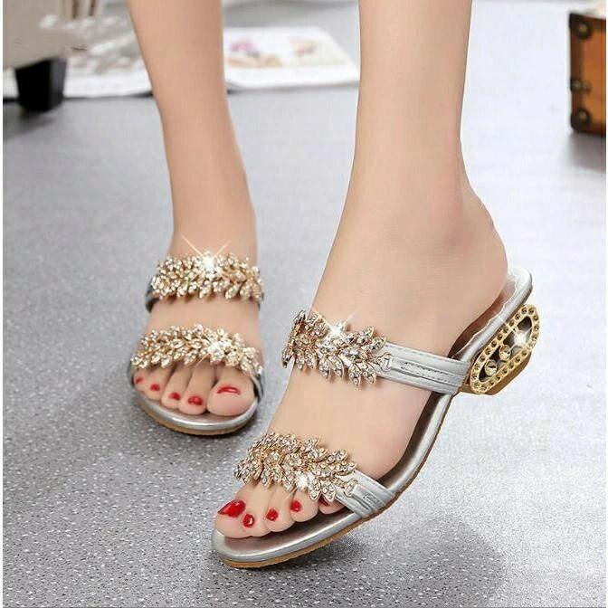 ビジューサンダル 40代50代 キラキラ 二次会 カジュアル 30代 お呼ばれ レディース おしゃれ 靴 ミュー..