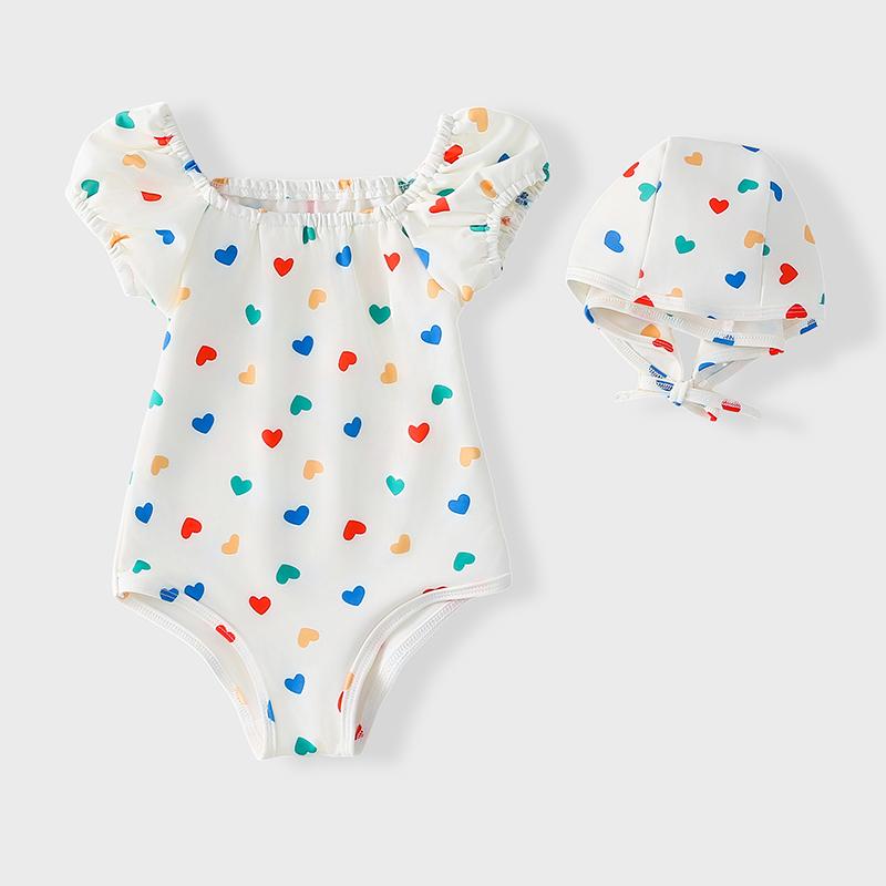 スイート スイムウェア ファッション 温泉 通気性 12ヶ月 ハート柄 おしゃれ 水 夏アイテム かわいい キッズ 快適 ガールズ 速乾