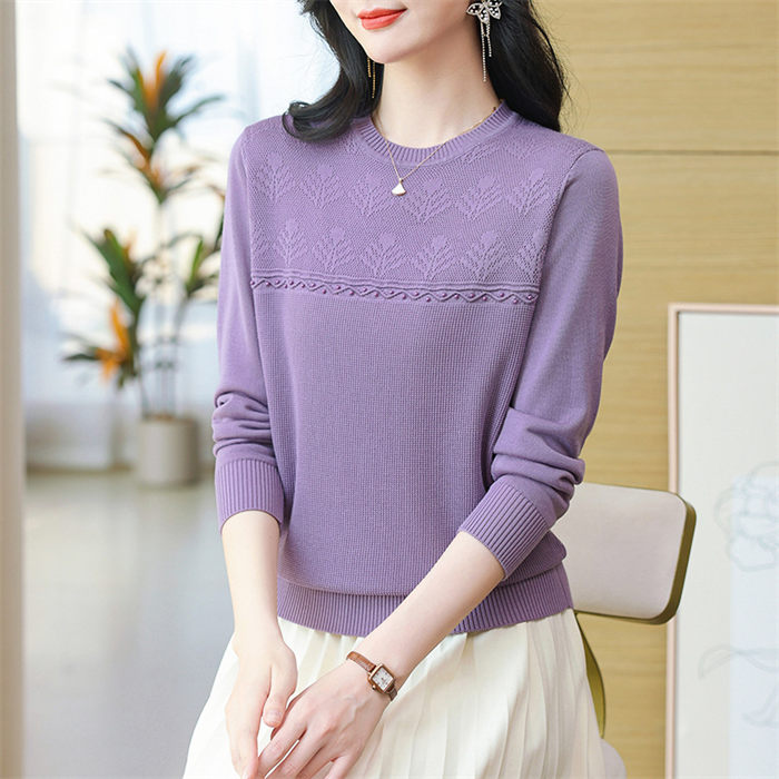 カジュアル 通勤 春秋冬 お出掛け トップス 通勤 デート ビジネス き 長袖 通学 無地 薄手 通勤 セーター ニット 丸首 柔らかい