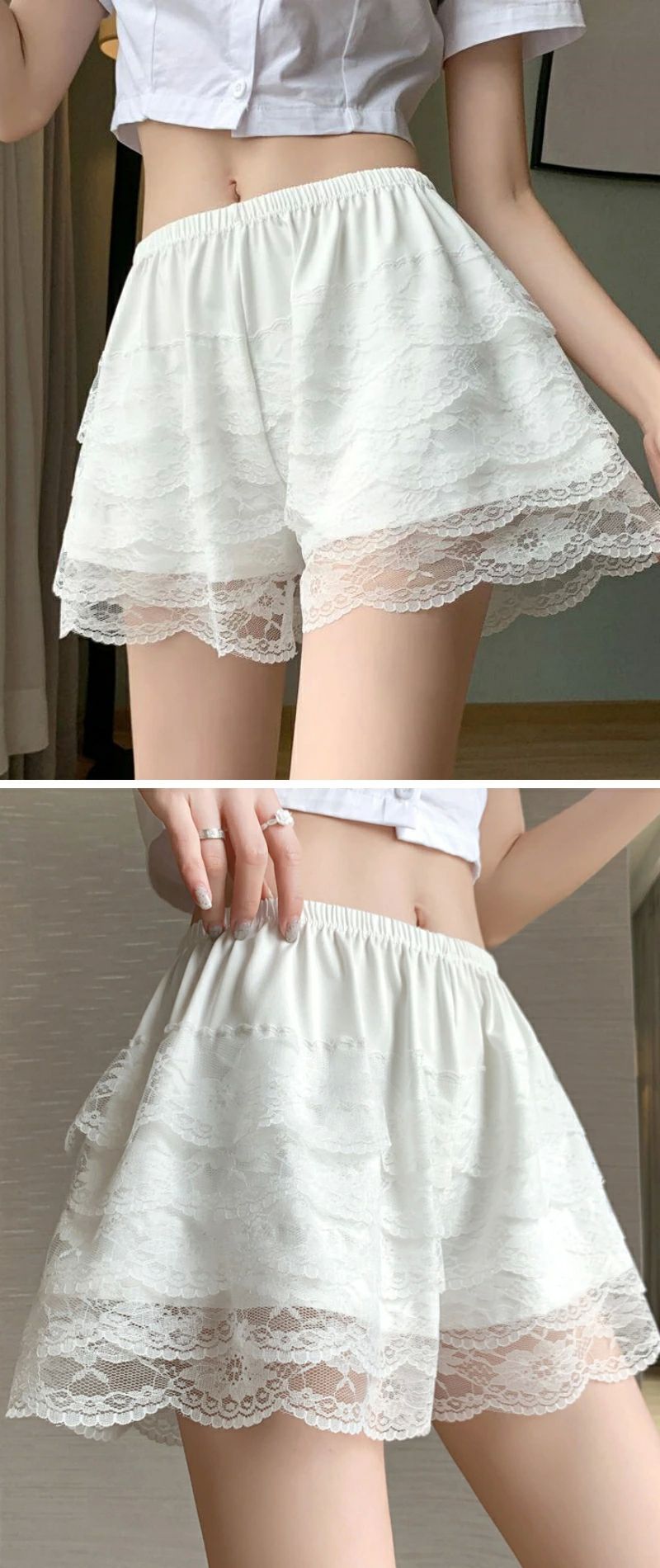 フリルパンツ ペチパン レギンス 通学 見せパンツ 学生 ショートパンツ 柔らか レディース アンダースコート フィット感 女の子 3