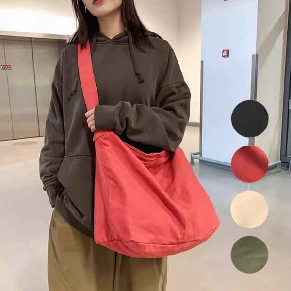 ショルダーバッグバッグ カバン ユニセックス ミディアムトートバッグ ショルダ 男女権用 隠しジッパーポケット＆携帯ポケット付