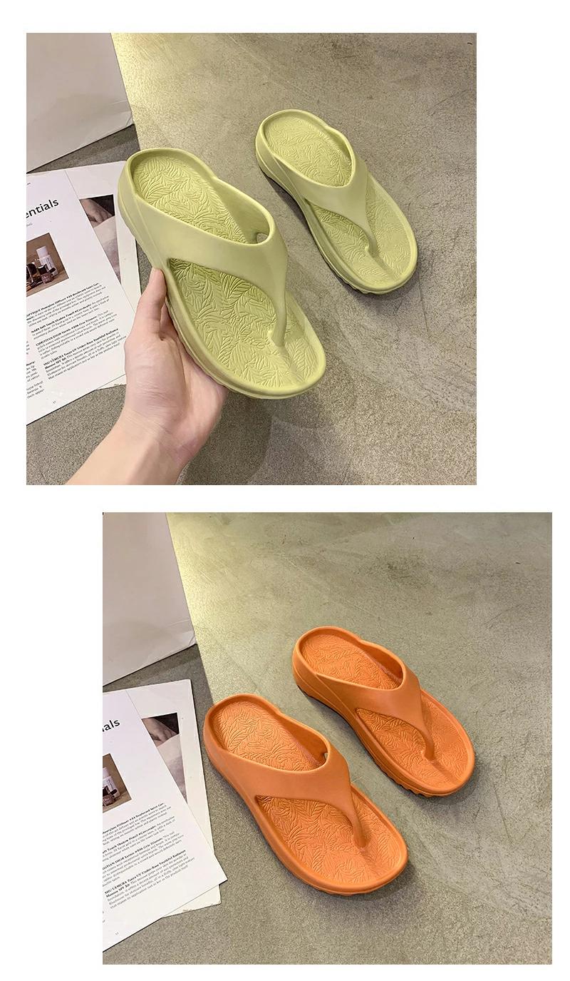 ビーチサンダル 柔軟 シンプル 疲れない 痛くない ブラック レディース 軽量 厚底 滑り止め ビーチサン..