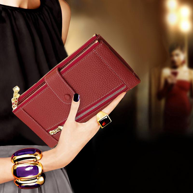 マルチ レザー 入れ メンズ ユニセックス 革 二つ折り レディース スマホケース ジッパー スマホ ダブル バッグ クラッチバッグ