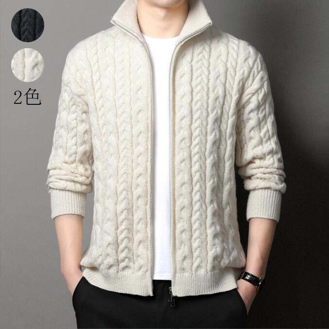 メンズファッション 細身 大 立ち襟 カジュアル カーディガン 送料無料 ビジネス トップス ニットセーター トレーナー 長袖