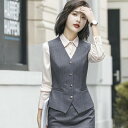 スーツ 事務服 ベスト ジレ フォーク ストライプ フォーマル ジレ レディース ビジネス オフィスウェア スーツベスト ジレベスト