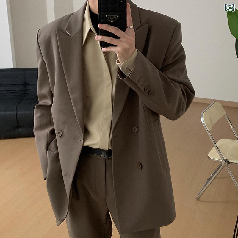 スーツ 秋冬 モテ 男性用 シンプル 大人 韓国 かっこいい クールカジュアル 服 春夏 紳士服 オシャレ シニア ファッション