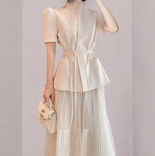 ミモレ ドレス レース かわいい ジャケット 大人可愛い きれいめ Aライン ロング セットアップ 薄手 プリーツ 長袖 アンサンブル ミモレ ドレス レース かわいい ジャケット 大人可愛い きれいめ Aライン ロング セットアップ 薄手 プリーツ 長袖 アンサンブル