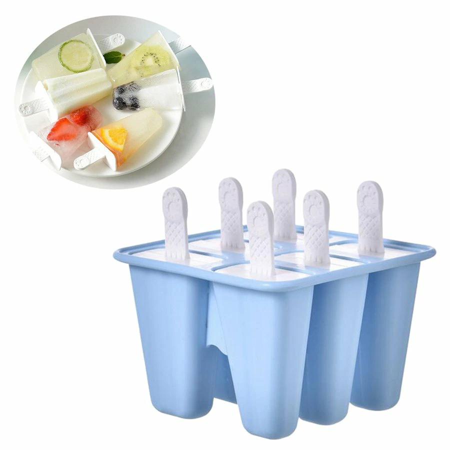 モールド6セル シリコンアイスポップメーカーモールドアイスキャンデーアイスクリーム