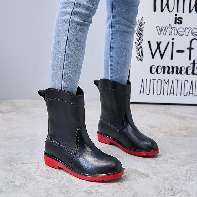 おしゃれ 完全防水 3.5センチヒール ヒール 防水 レイン ショートブーツ ブーツ ショート レディース ワークブーツ レインシュー